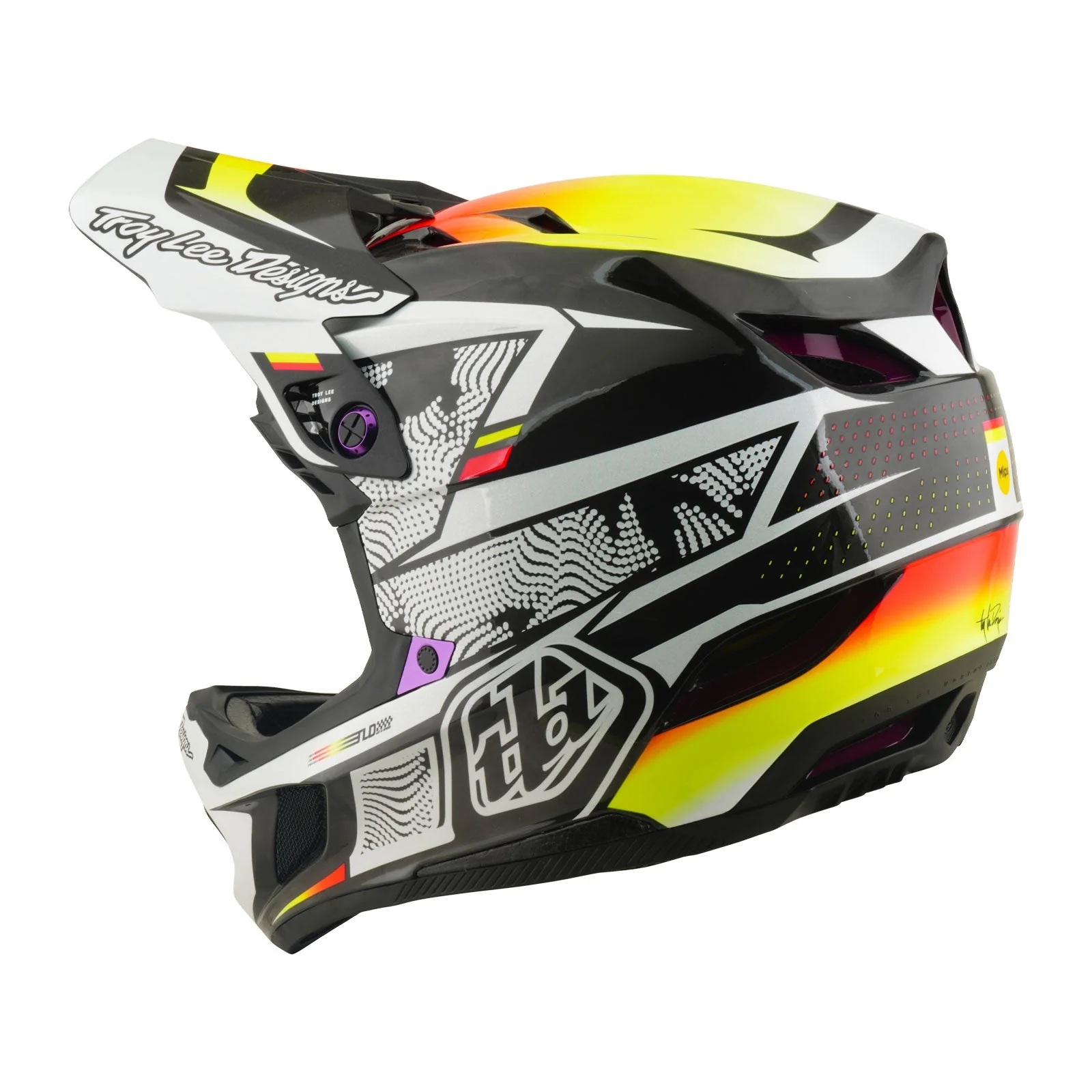Troy Lee Designs D4 Carbon Helmet W/Mips ; Lined Up - Image 5