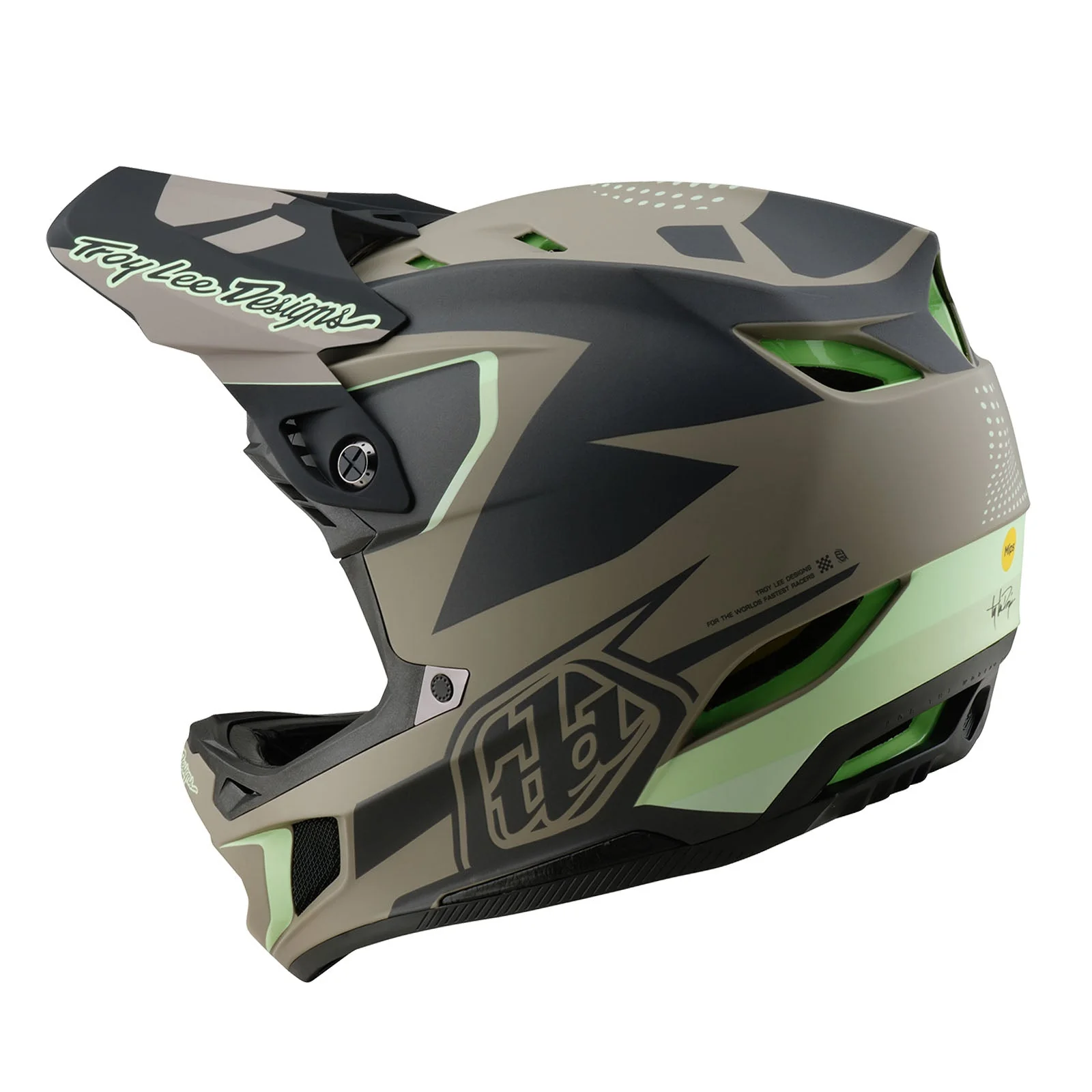 Troy Lee Designs D4 Composite Helmet w/Mips - Optic - Image 2
